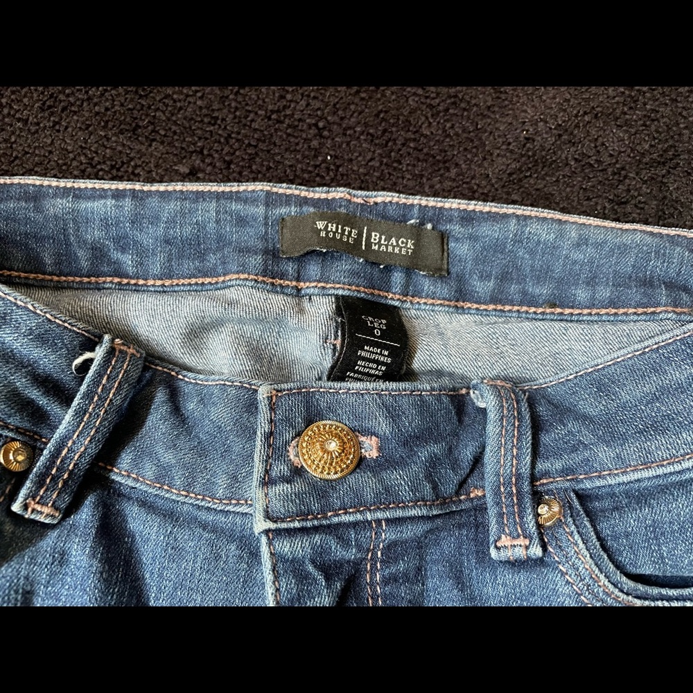 White House Black Market Crop jeans. Distressed.
